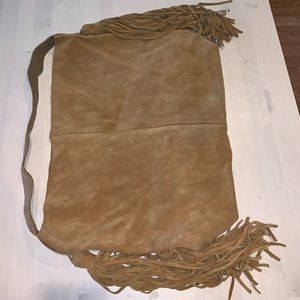 Boho suede leather friends shoulder bag